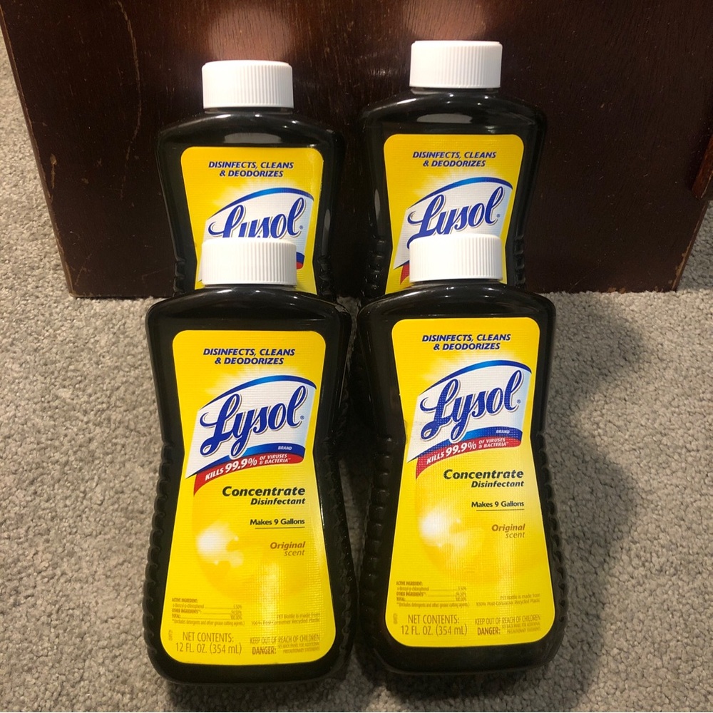 FOUR Lysol Concentrate Disinfectant Original Scent 12oz - Makes 9 Gallons